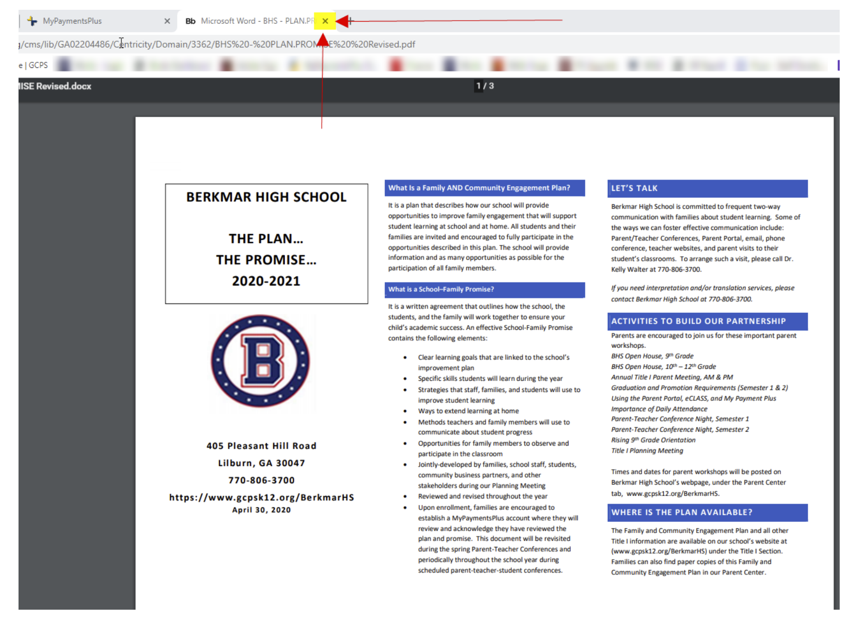 Document review screen